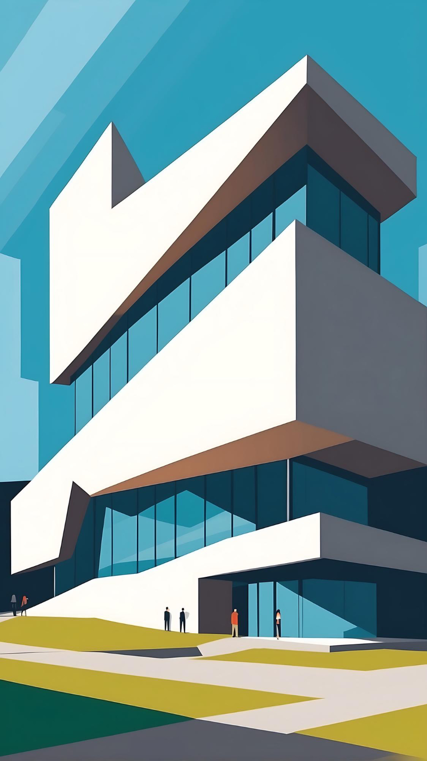 Bold architectural forms representing a connected foundation for business growth