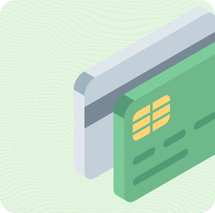 Illustrated green business payment cards